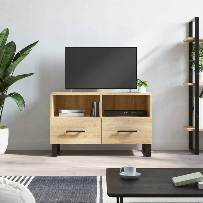 Tv-meubel 80x36x50 cm bewerkt hout sonoma eiken