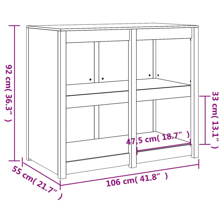 Keukenkast voor buiten 106x55x92 cm massief douglashout