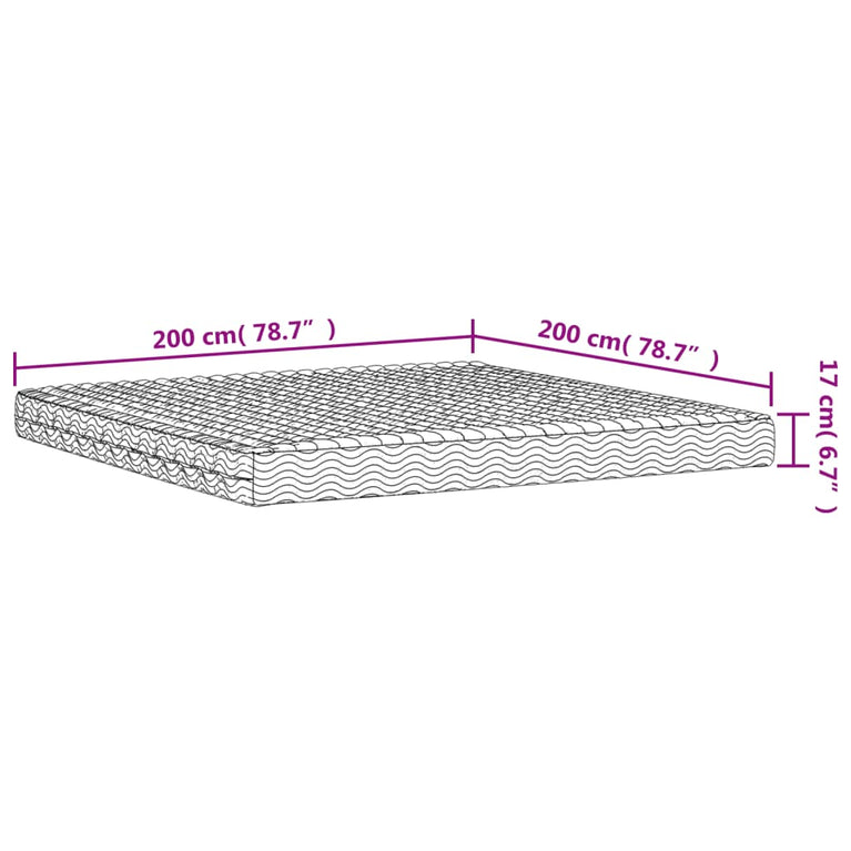 Schuimmatras hardheid H2 H3 200x200 cm wit