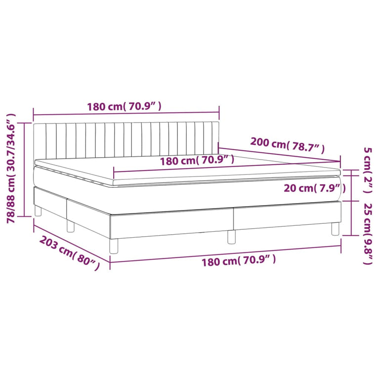 Boxspring met matras fluweel zwart 180x200 cm