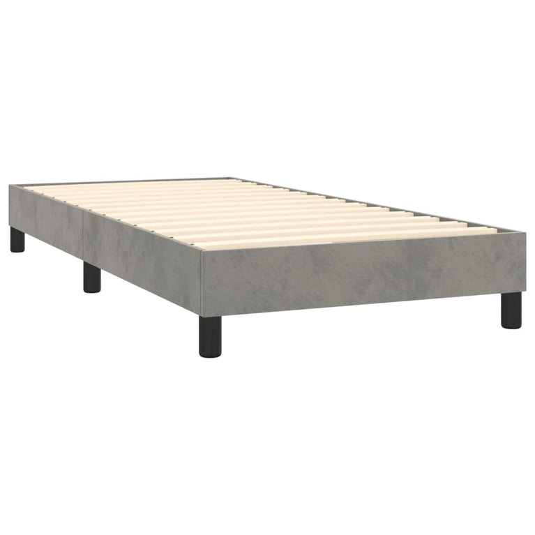 Boxspring met matras fluweel lichtgrijs 90x190 cm