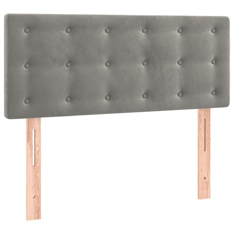 Boxspring met matras fluweel lichtgrijs 120x200 cm