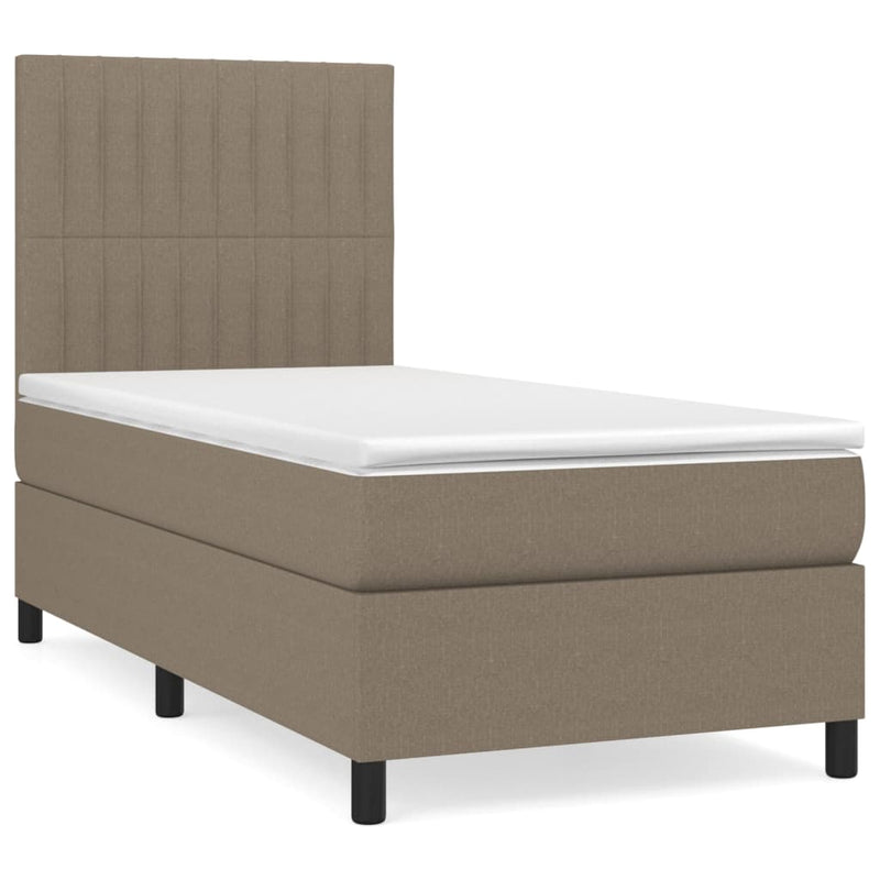 Boxspring met matras stof taupe 100x200 cm