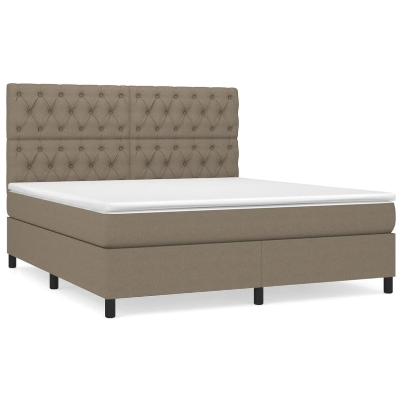 Boxspring met matras stof taupe 160x200 cm