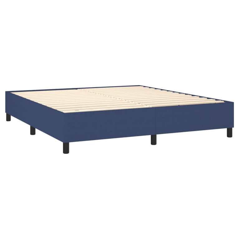 Boxspring met matras stof blauw 180x200 cm
