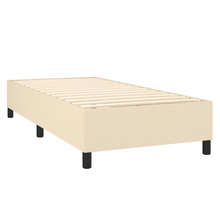 Boxspring met matras stof crèmekleurig 100x200 cm
