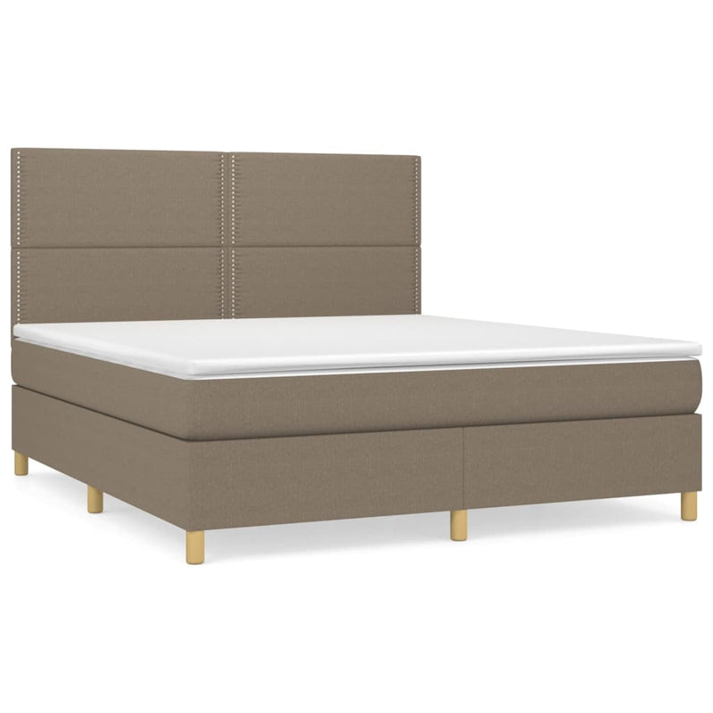 Boxspring met matras stof taupe 160x200 cm