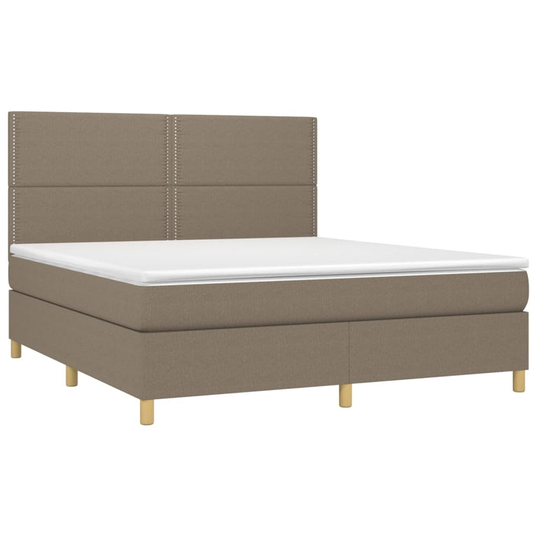 Boxspring met matras stof taupe 160x200 cm