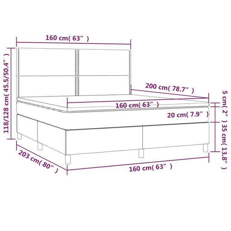 Boxspring met matras stof taupe 160x200 cm