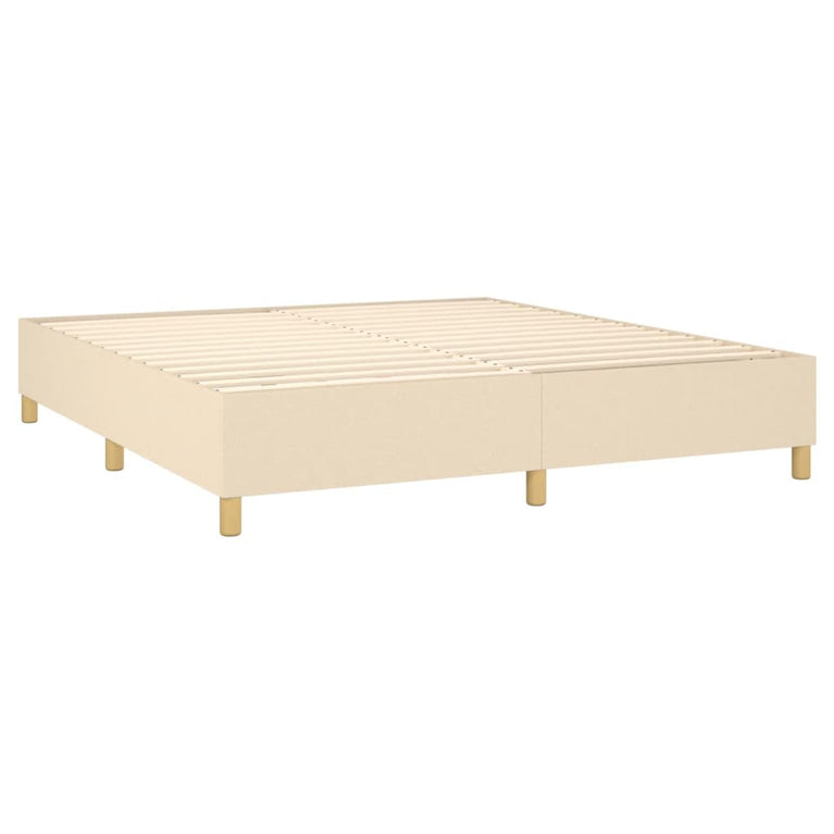 Boxspring met matras stof crèmekleurig 160x200 cm