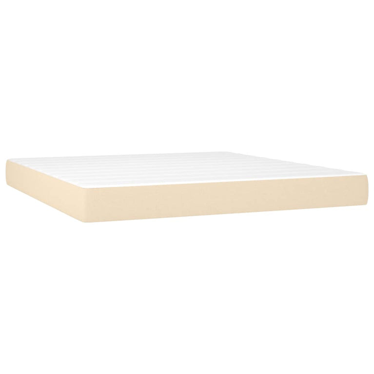 Boxspring met matras stof crèmekleurig 160x200 cm