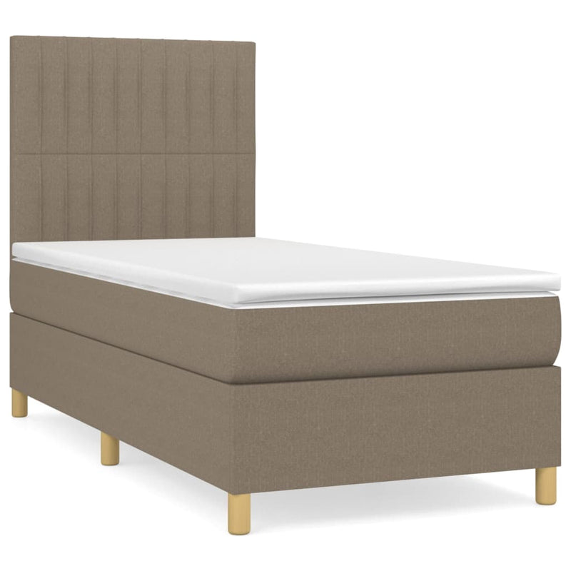 Boxspring met matras stof taupe 100x200 cm