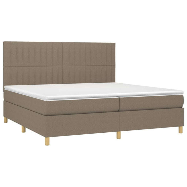 Boxspring met matras stof taupe 200x200 cm