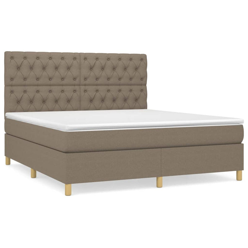 Boxspring met matras stof taupe 160x200 cm