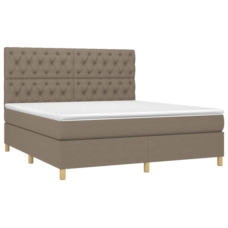 Boxspring met matras stof taupe 160x200 cm