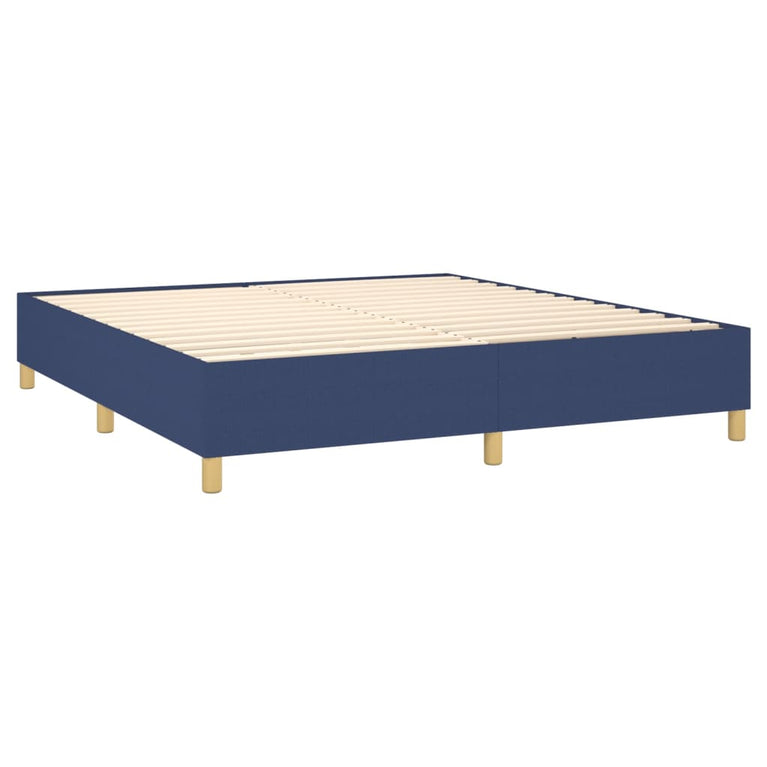Boxspring met matras stof blauw 180x200 cm