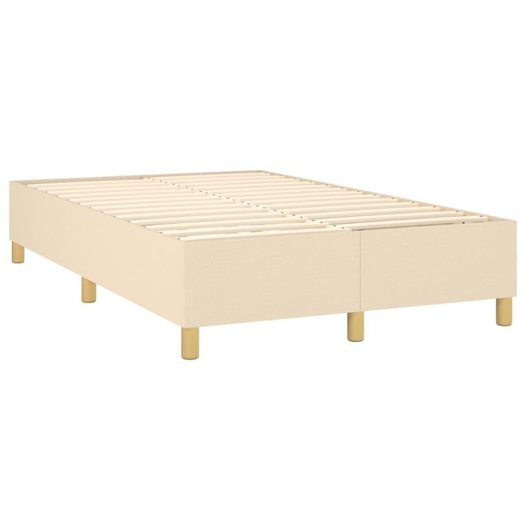 Boxspring met matras stof crèmekleurig 120x200 cm