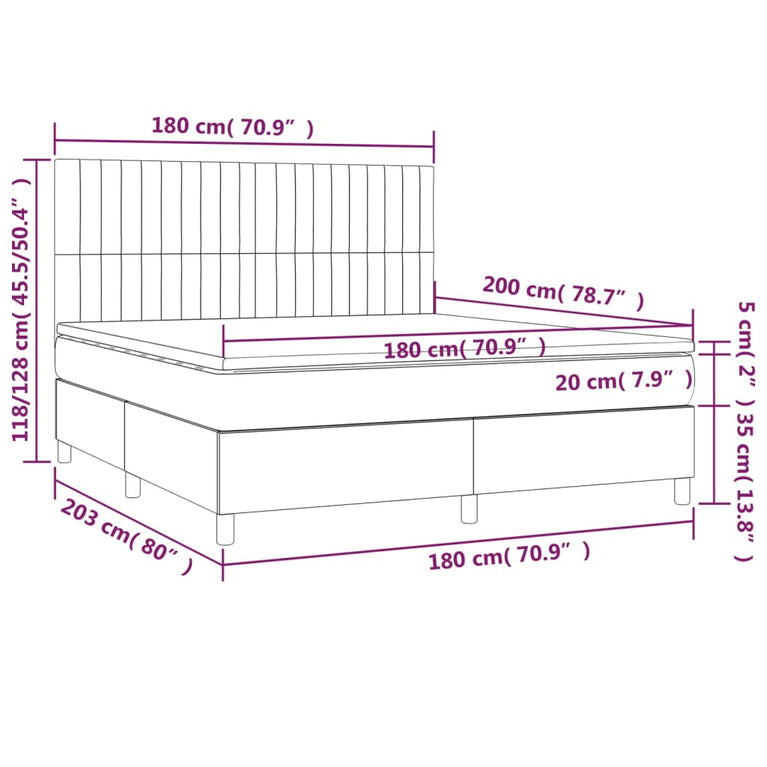 Boxspring met matras fluweel donkerblauw 180x200 cm