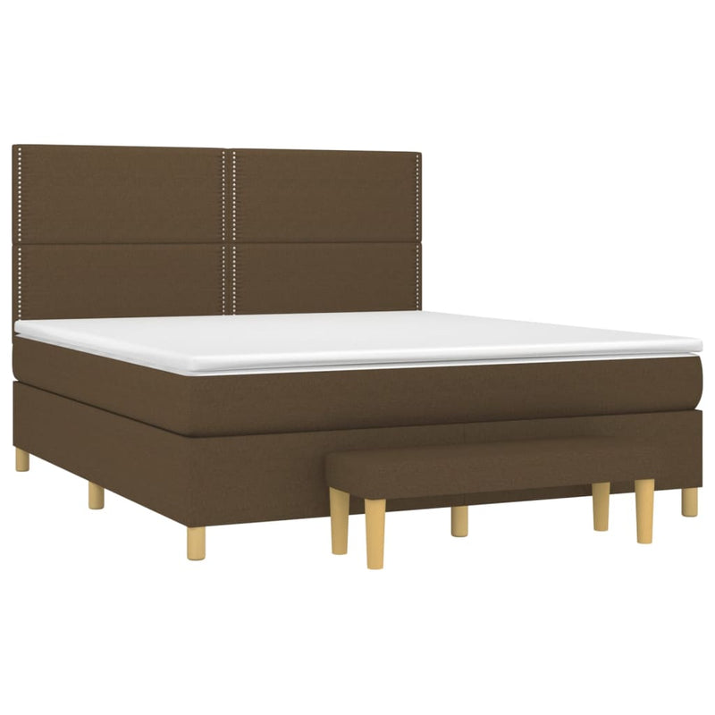 Boxspring met matras stof donkerbruin 160x200 cm