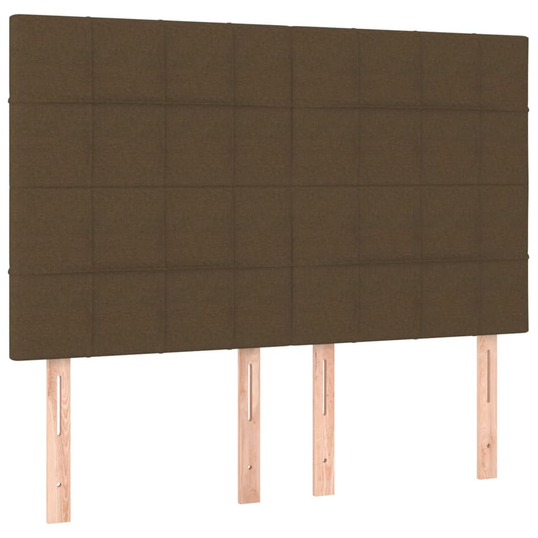 Boxspring met matras stof donkerbruin 140x200 cm
