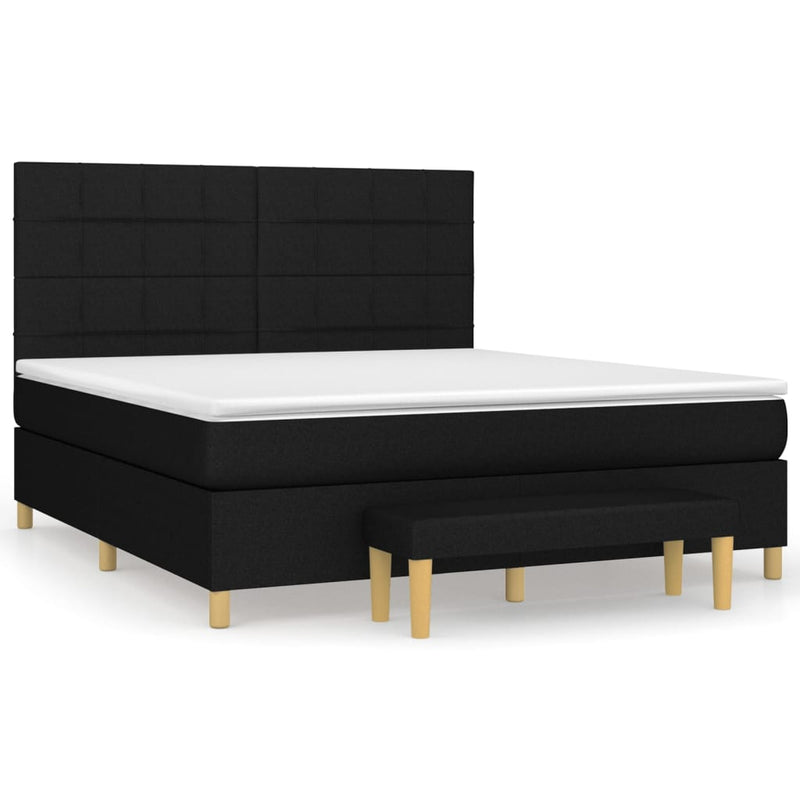 Boxspring met matras stof zwart 160x200 cm