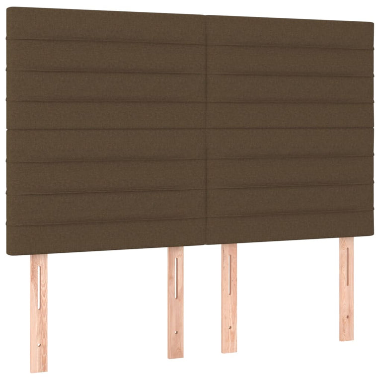 Boxspring met matras stof donkerbruin 140x190 cm