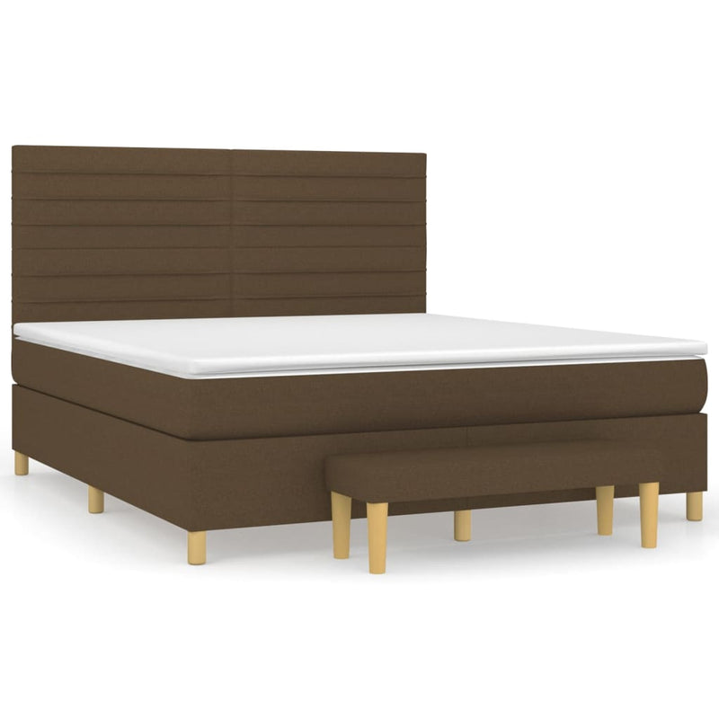 Boxspring met matras stof donkerbruin 160x200 cm
