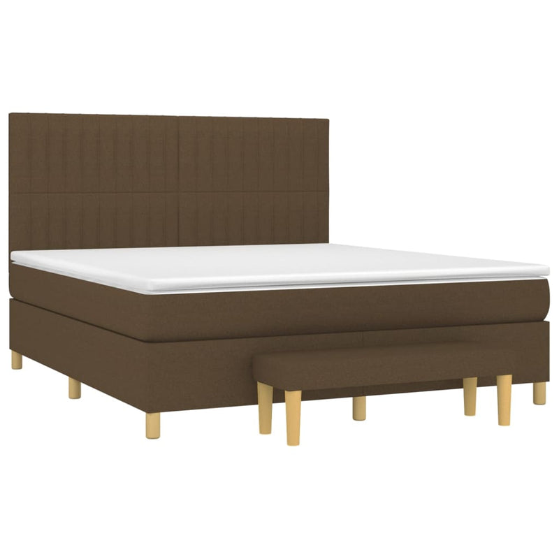 Boxspring met matras stof donkerbruin 180x200 cm