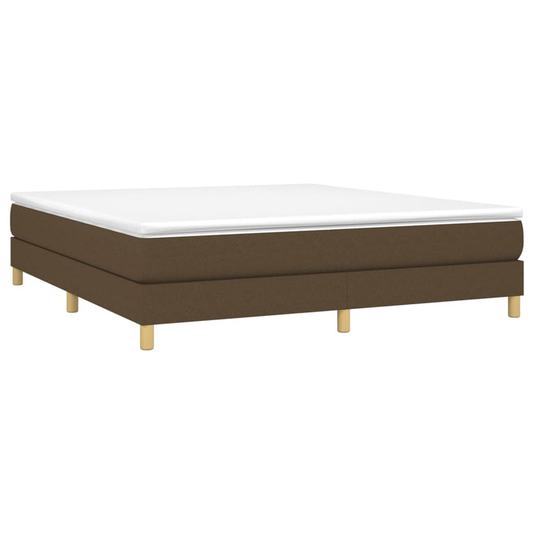 Boxspring met matras stof donkerbruin 160x200 cm