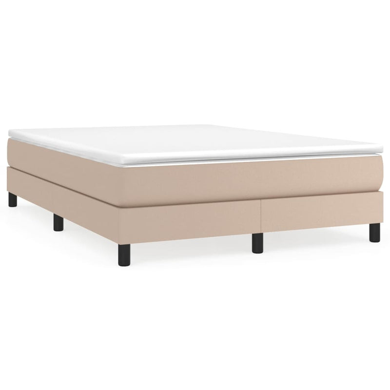 Boxspring met matras kunstleer cappuccinokleurig 140x200 cm