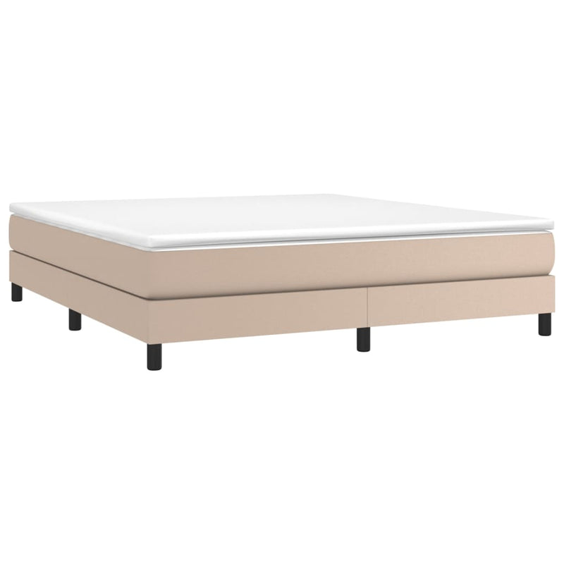 Boxspring met matras kunstleer cappuccinokleurig 160x200 cm