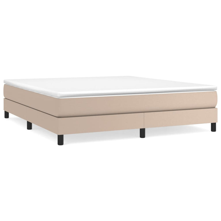 Boxspring met matras kunstleer cappuccinokleurig 180x200 cm