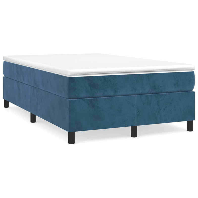Boxspring met matras fluweel donkerblauw 120x200 cm