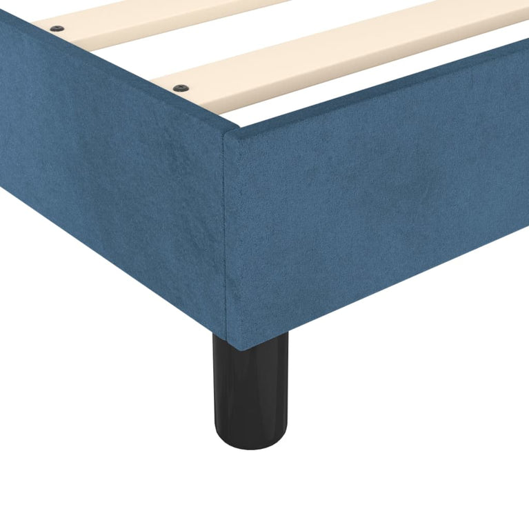 Boxspring met matras fluweel donkerblauw 120x200 cm