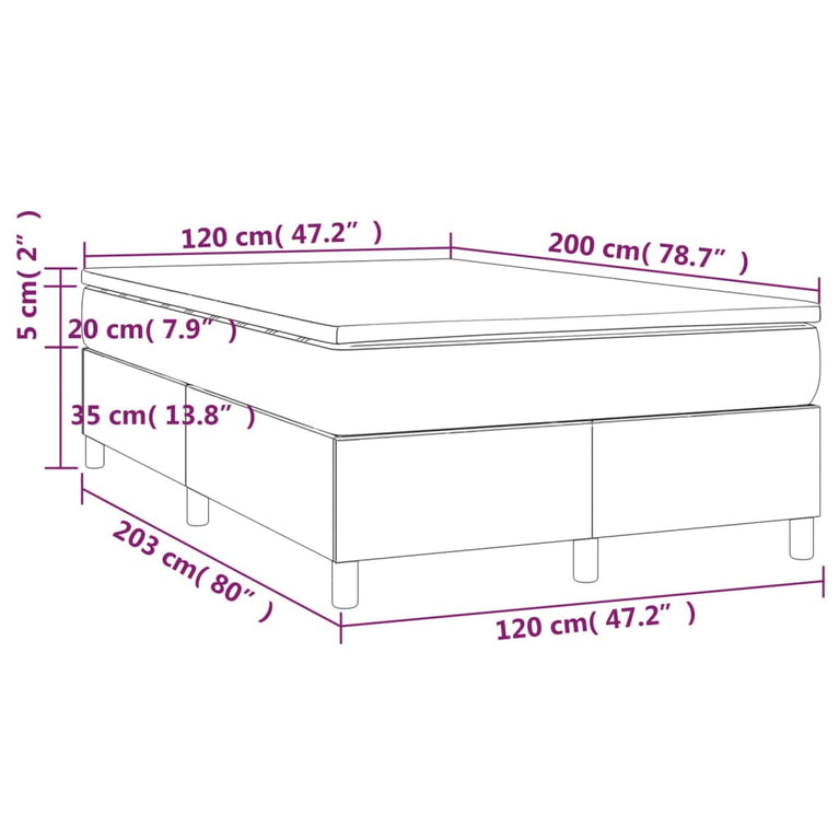 Boxspring met matras fluweel donkerblauw 120x200 cm