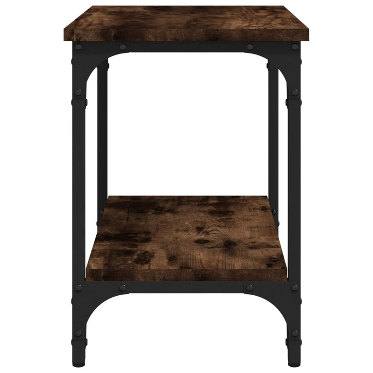 Bijzettafel 40x30x42 cm bewerkt hout gerookt eikenkleurig