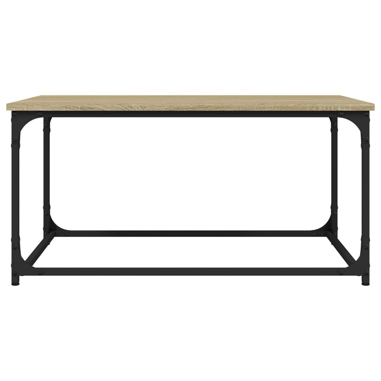 Salontafel 80x50x40 cm bewerkt hout en ijzer sonoma eikenkleur