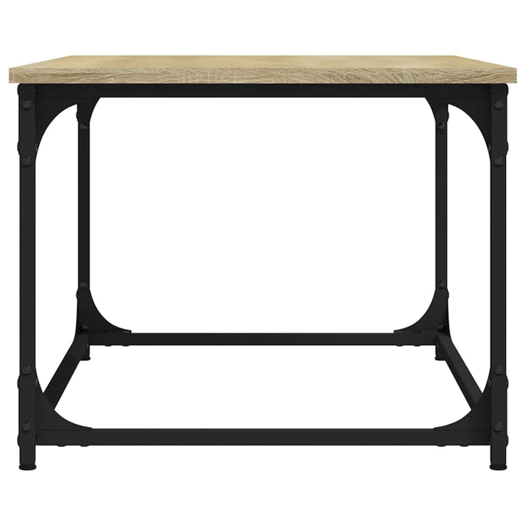 Salontafel 80x50x40 cm bewerkt hout en ijzer sonoma eikenkleur