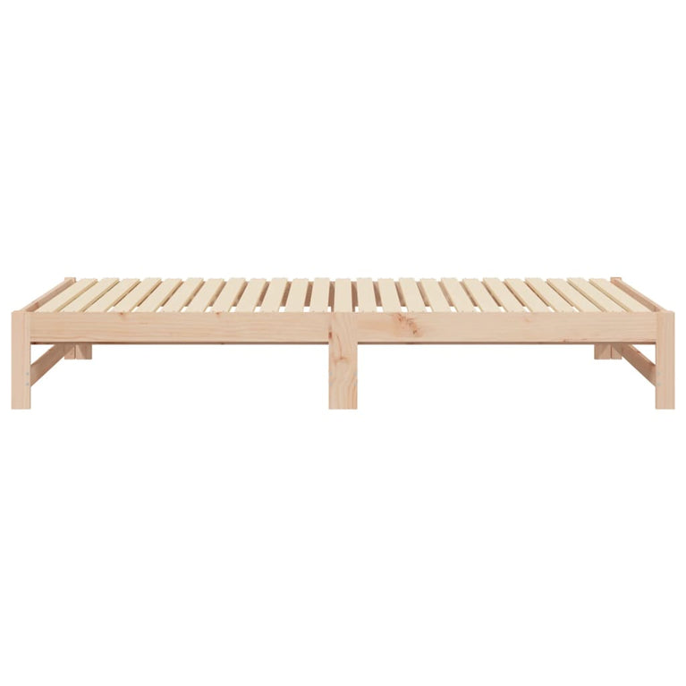 Slaapbank uitschuifbaar 2x(80x200) cm massief grenenhout