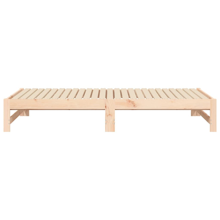 Slaapbank uitschuifbaar massief grenenhout 2x(75x190) cm