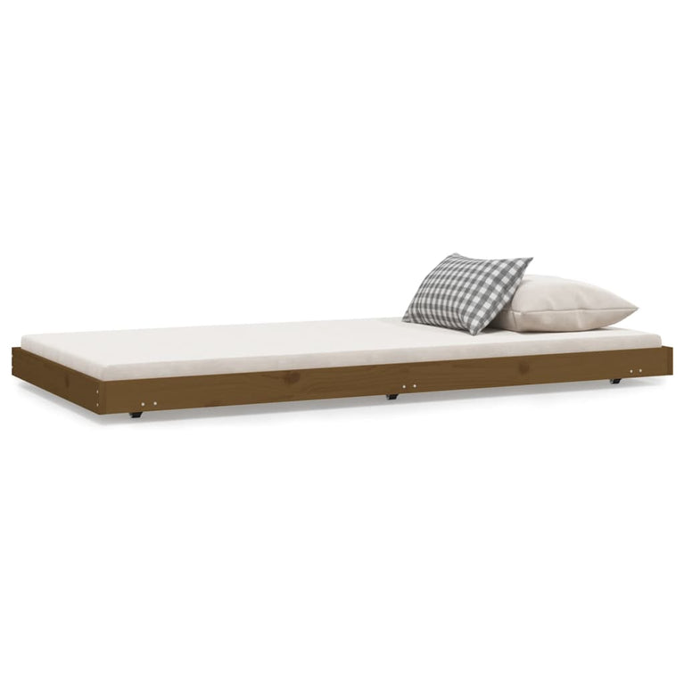 Bedframe 90x190 cm massief grenenhout honingbruin