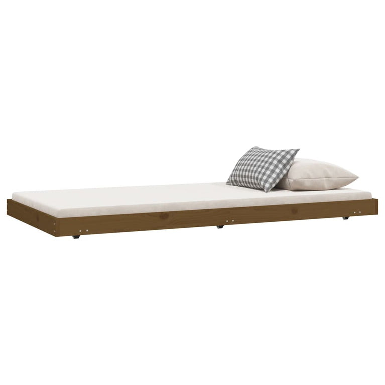 Bedframe 90x190 cm massief grenenhout honingbruin