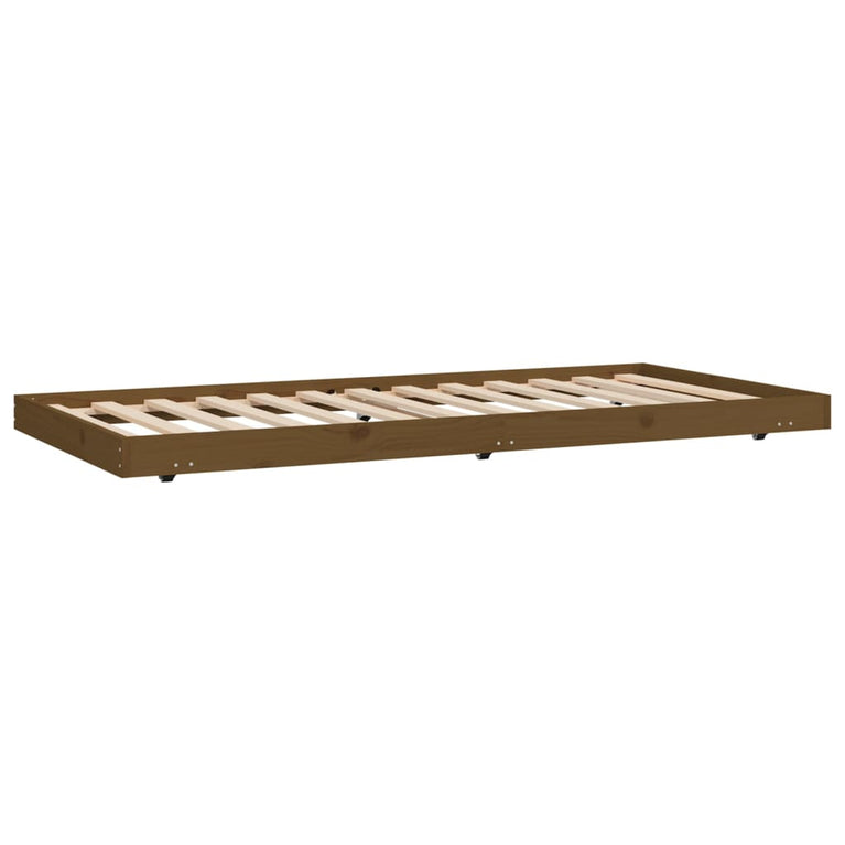 Bedframe 90x190 cm massief grenenhout honingbruin