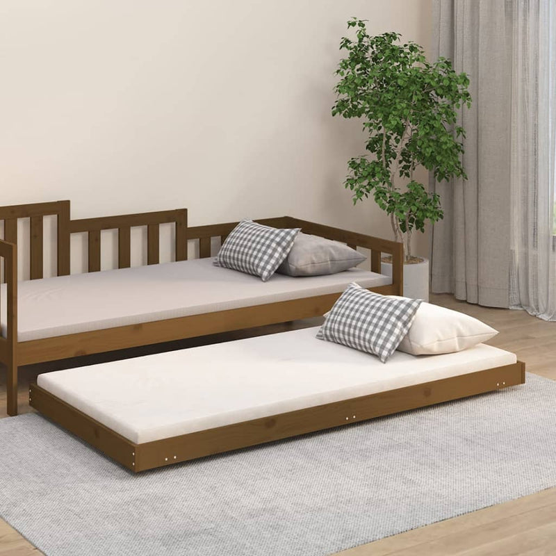 Bedframe 90x190 cm massief grenenhout honingbruin