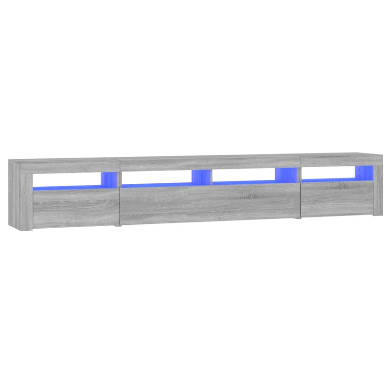 Tv-meubel met LED-verlichting 240x35x40 cm grijs sonoma eiken