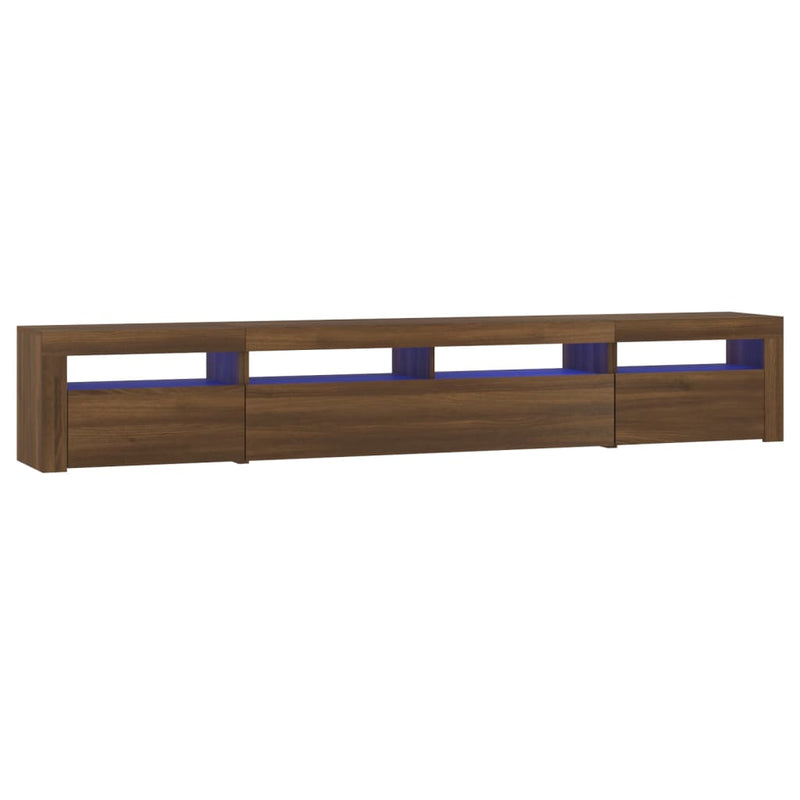 Tv-meubel met LED-verlichting 240x35x40 cm bruin eikenkleur