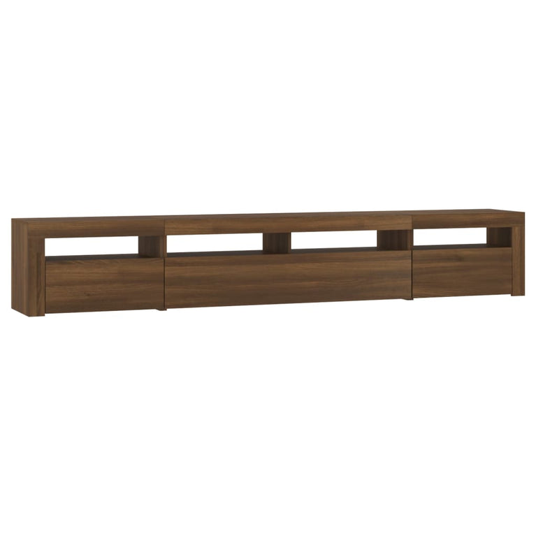Tv-meubel met LED-verlichting 240x35x40 cm bruin eikenkleur