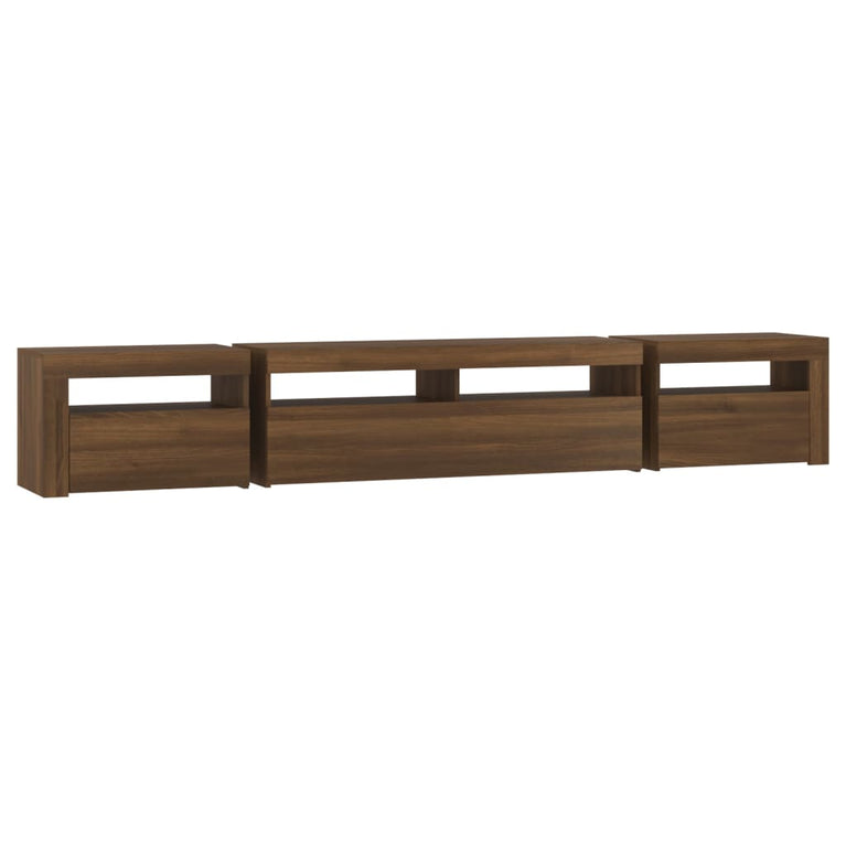 Tv-meubel met LED-verlichting 240x35x40 cm bruin eikenkleur