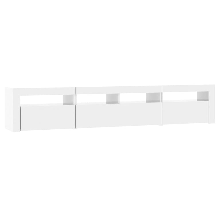 Tv-meubel met LED-verlichting 210x35x40 cm hoogglans wit