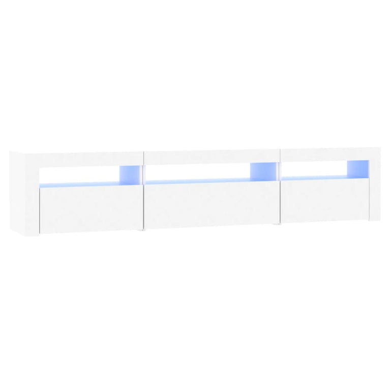 Tv-meubel met LED-verlichting 195x35x40 cm wit